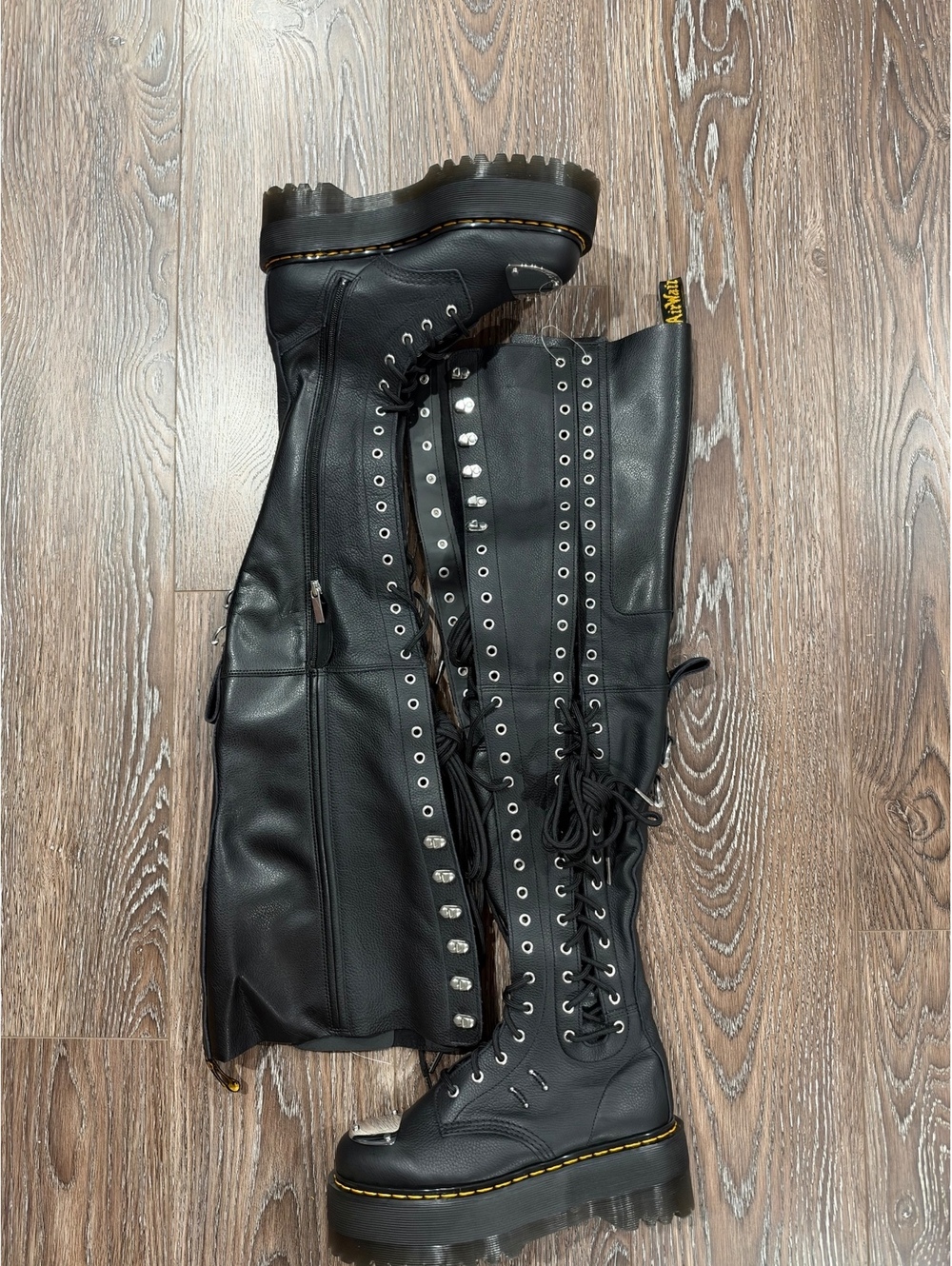 Black DR Martens Blaire Quad Hardware Pierced